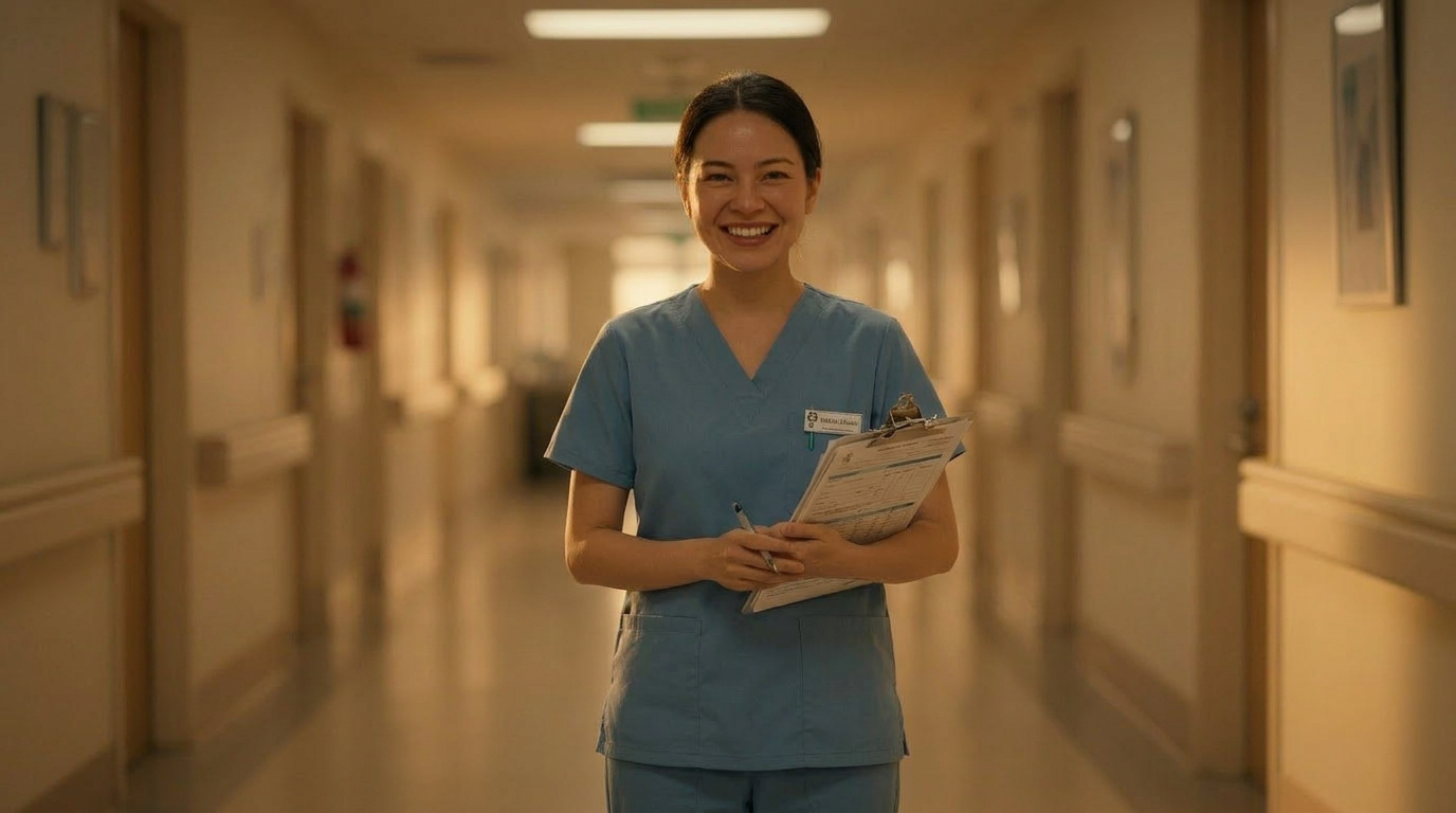 Nurse resting after a long shift
